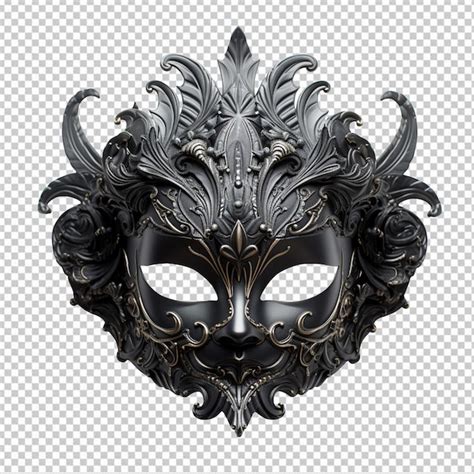 Premium PSD Black Venetian Carnival Mask Isolated On Transparent