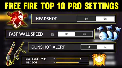 Free Fire Top Pro Settings New Headshot Setting Free Fire