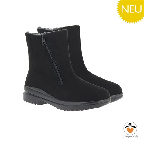 InaT Winterwarme Extra Weite Damen Stiefelette Mit Reissverschluss