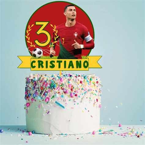 Crisitano Ronaldo Cake Topper Customizable Soccer Themed Cake Topper