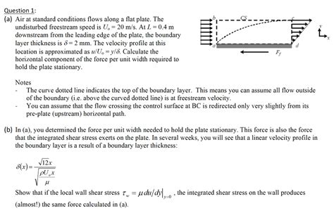 Solved A Air At Standard Conditions Flows Along A Flat Chegg