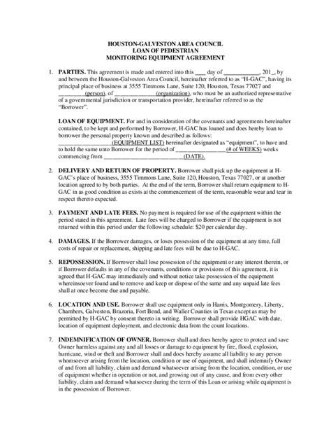 Fillable Online Interlocal Hgac Loan Of Temporary Bicycle And Ped