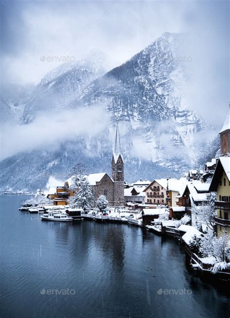 Hallstatt, Austria. Winter landscape Stock Photo by biletskiy | PhotoDune