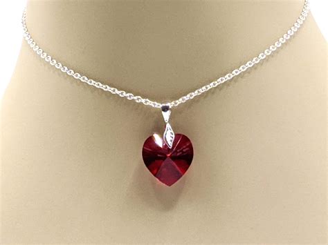 Red Crystal Heart Pendant