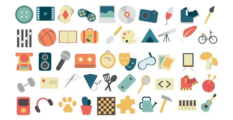 Various Hobbies And Professions Icons Collection Vector 2987395