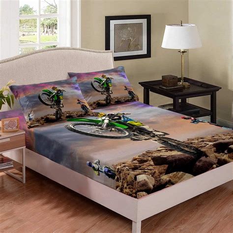 Amazon Erosebridal Motocross Rider Bedding Set Motorcycle Pattern