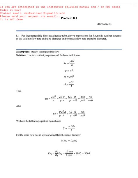 Instructor Solutions Manual Fox And Mc Do Problem 8 Difficulty 2