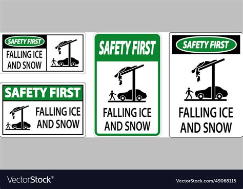 Ice and snow safety first sign caution - falling Vector Image