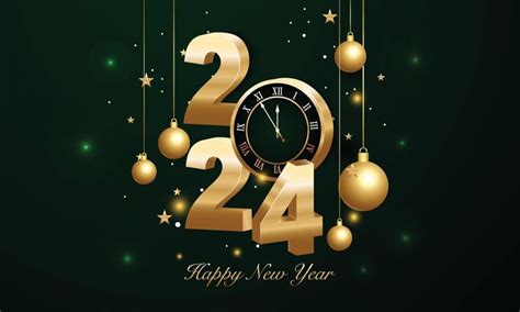 2024 Happy New Year Background Design. Greeting Card, Banner, Poster. Vector Illustra… | Happy ...