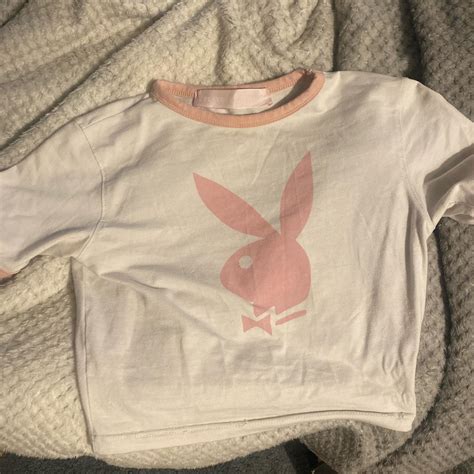 Xs Playboy Crop Top Really Cute With A Skirt And Depop