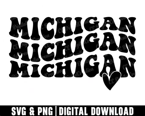 Michigan Svg Stacked Svg Heart Svg Us States Svg America Svg