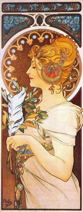 La Plume Toile D Alphonse Mucha Decorar Con Arte