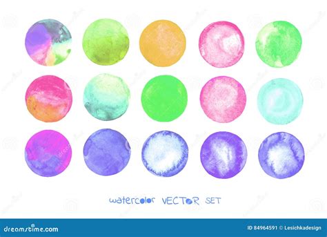 Watercolor Vector Circles Set Stock Vector Illustration Of Pink