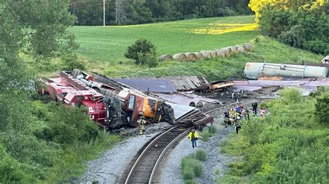 Train derailment sends one crew member to hospital with serious injuries