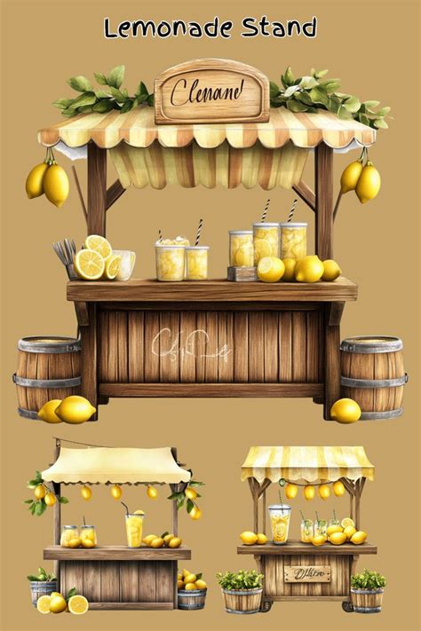Lemonade Stand Clipart Citrus Clipart Summer Stand Illustrations