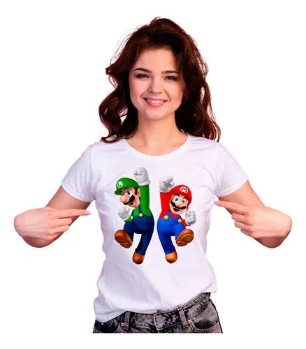 Playera Para Dama Mario Bros P49 Luigi Meses sin interés