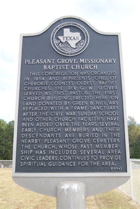 Pleasant Grove Missionary Baptist Church - TEXAS HISTORICAL MARKERS