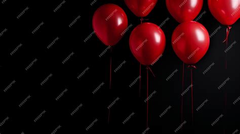 Premium Photo | Red balloons on black background Red balloons background