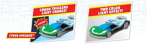 Amazon Hot Wheels Color Crashers Cyber Speeder Vehicle 10 Inch Blue Motorized Toy Car With
