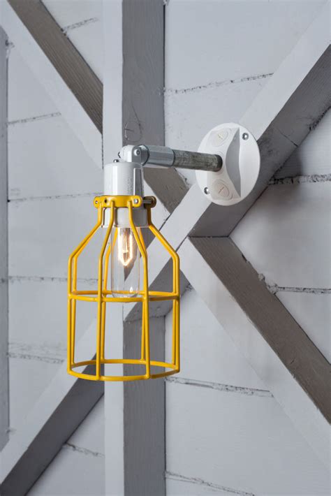 Yellow Cage Light Exterior Wall Mount Sconce Industrial Light Electric