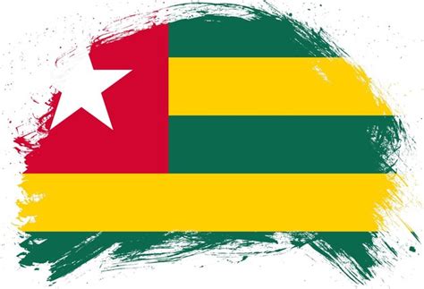 Premium Photo Distressed Stroke Brush Painted Flag Of Togo On White