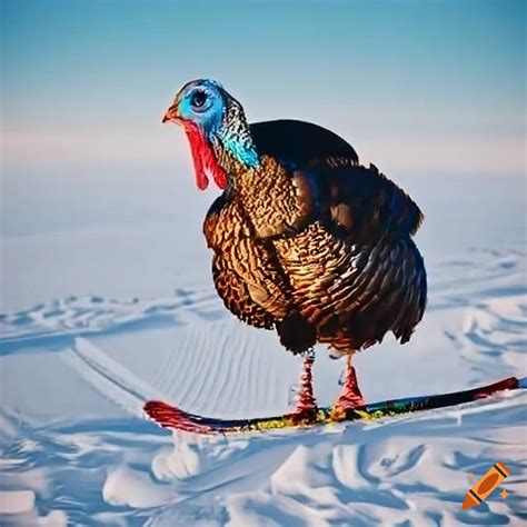 A Turkey Skiing On Craiyon