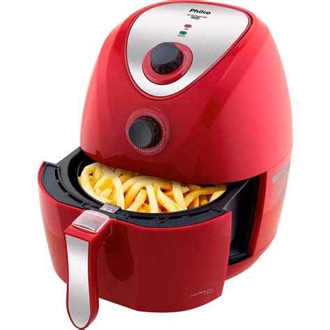 Fritadeira Sem Oleo Elétrica Philco Vermelha Air Fry 3l Luxo R 449