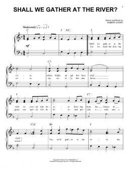 Shall We Gather At The River Easy Piano Print Sheet Music Now