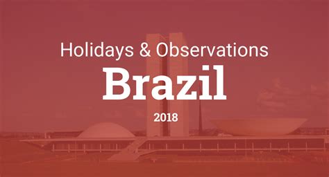 Holidays And Observances In Brazil In 2018