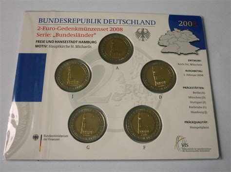 Deutschland Brd Germany X Euro Gedenkm Nzen Set A D F G J