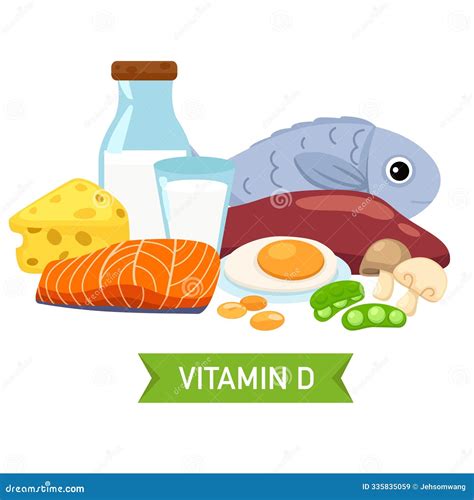 Vitamin D food sources stock illustration. Illustration of meal - 335835059