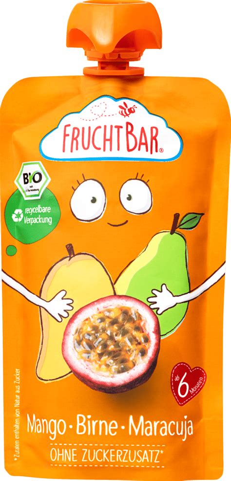 FruchtBar Quetschie Mango Birne Maracuja Ab 6 Monaten 120 G