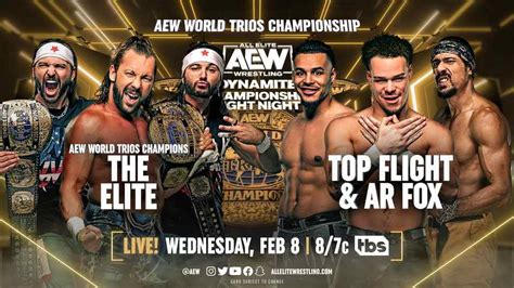 The Elite C Vs Top Flight And AR Fox AEW World Trios Championship