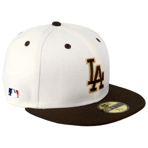 Los Angeles Dodgers Chrome Brown MLB Side Batty Gray UV 59FIFTY Fitted Hat