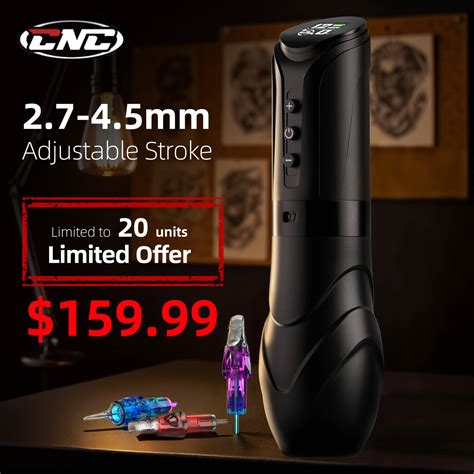 CNC KRONOS Wireless Tattoo Machine– 1900 mAh Battery, USB-C Rapid Char