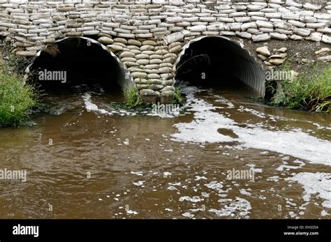 Pond Water Overflow Stock Photo Alamy