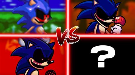 Fnf Vs Sonic Exe Comparison Of 4 Fanmade On Too Slow Encore