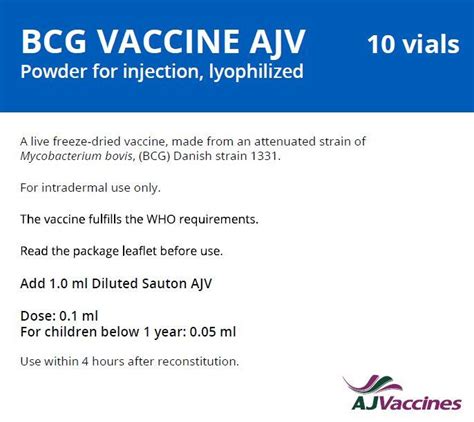 BCG Vaccine AJV powder for injection, lyophilized - mycobacterium bovis ...