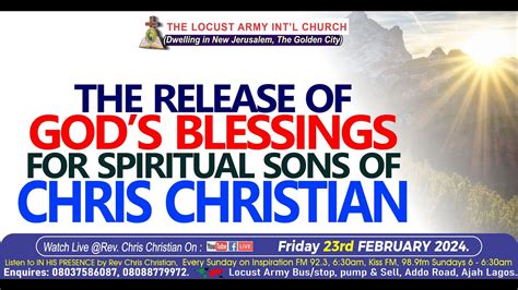 Rev Chris Christian The Release Of God S Blessings For Spiritual Sons