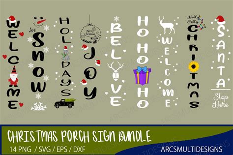 Christmas Porch Svg Bundle Graphic By Arcs Multidesigns Creative Fabrica