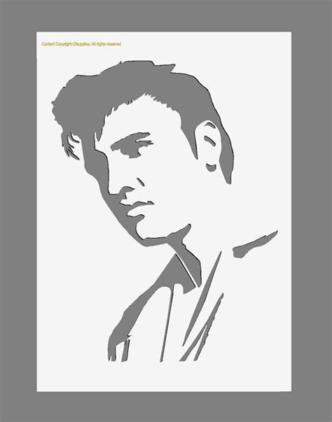 Elvis Presley Stencil Celebrity Art In A3a4a5 Sheet Sizes Etsy