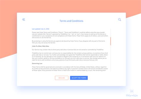 Terms Of Service Ui Design On Behance