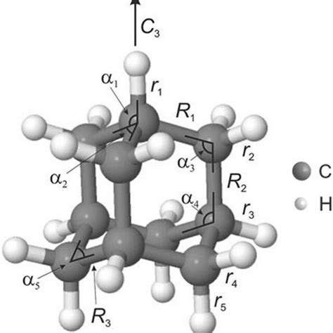 The Molecular Structure Of Adamantane With Labeling Of Selected Bonds