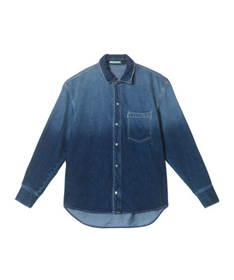 MUSINSA INSTANTFUNK Oversized Washed Denim Shirt Blue