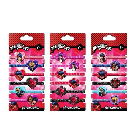 Miraculous Ladybug Hair Bands Set Of 6 8435333887370 Character Brands