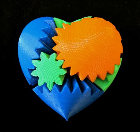 Valentines Day Geek Love 3d Printed Mechanical Gear Heart