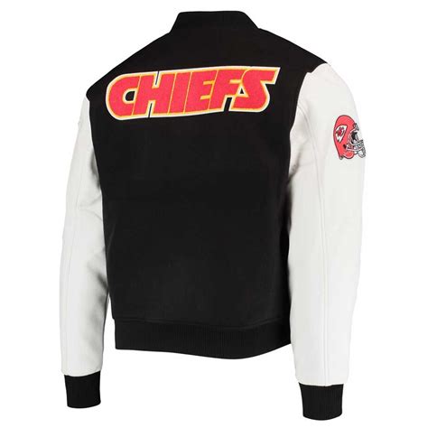 Black/White Wool/Leather College Kansas City Chiefs Varsity Jacket ...