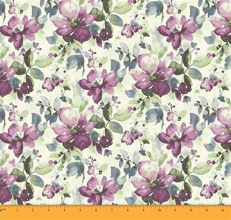 Purple Cotton Fabric Floral Print Georgette Viscose Fabric Etsy