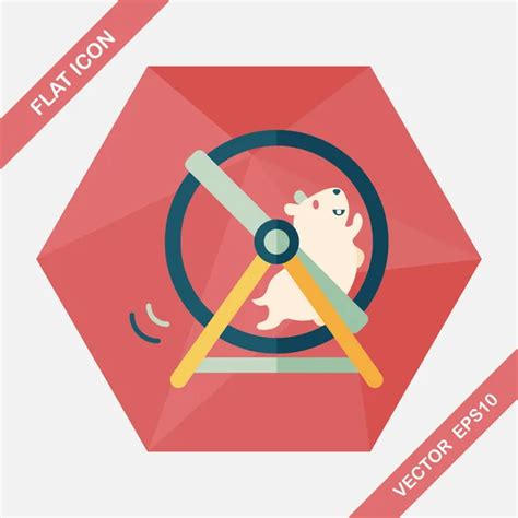 Pet mouse exercise wheel flat icon with long shadow,eps10 Stock Vector ...