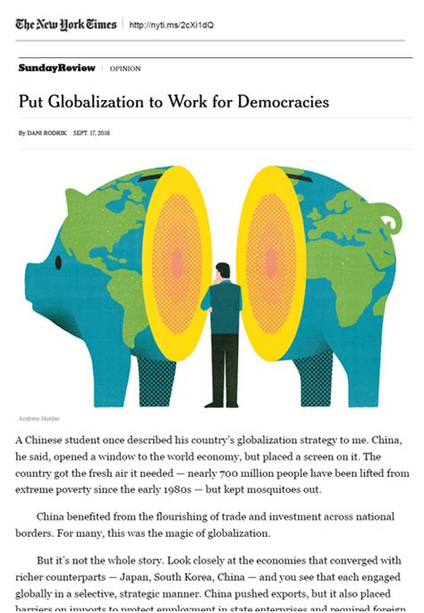 Put Globalization To Work For Democracies Dani Rodrik